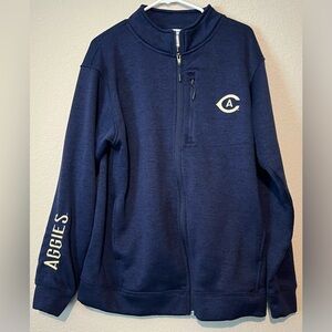 UC Davis Aggies Embroidered Full Zip Sweater Sweatshirt Adult Large Champion